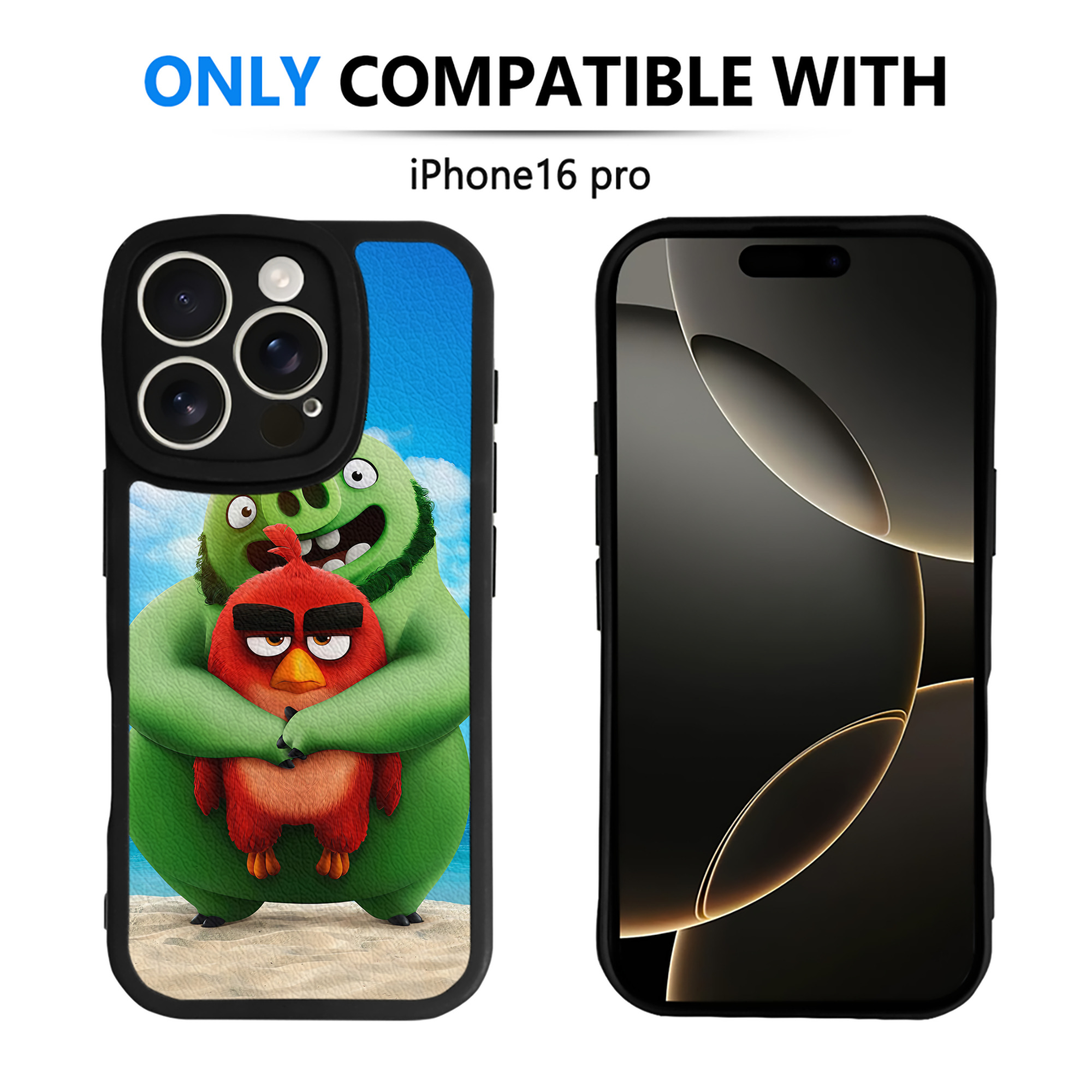 （画像用） Angry Birds アングリーバード 【iPhone 16シリーズ対応】シリコンスマホケース（レザー調） 材質：シリコン